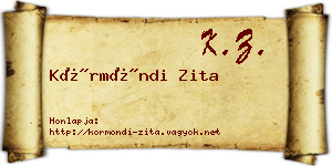 Körmöndi Zita névjegykártya